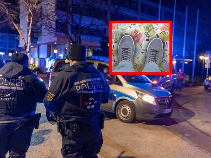 Essen-Polizei-Geld-Schuhe