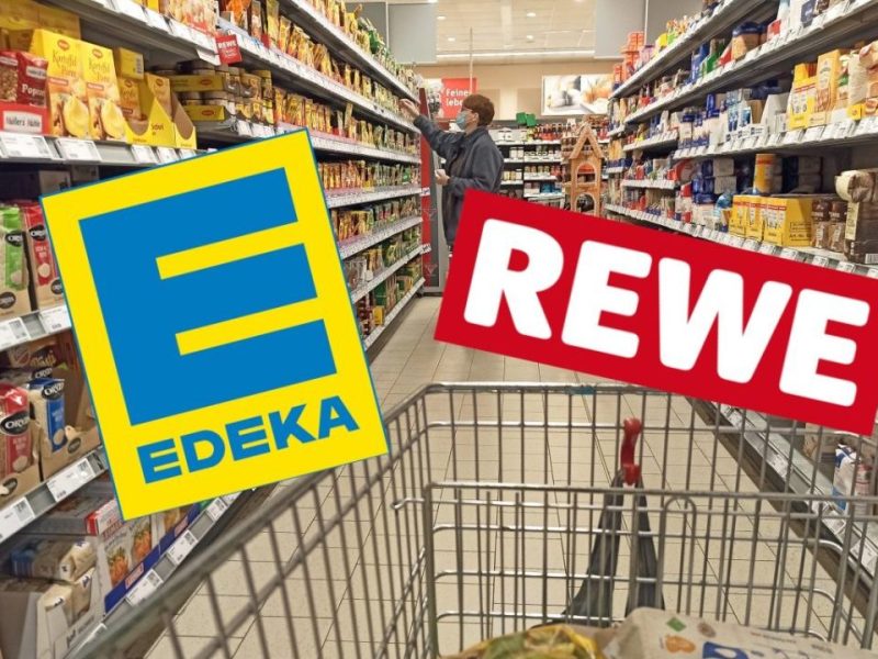 Edeka, Rewe und Co. Einkaufswagen Regale