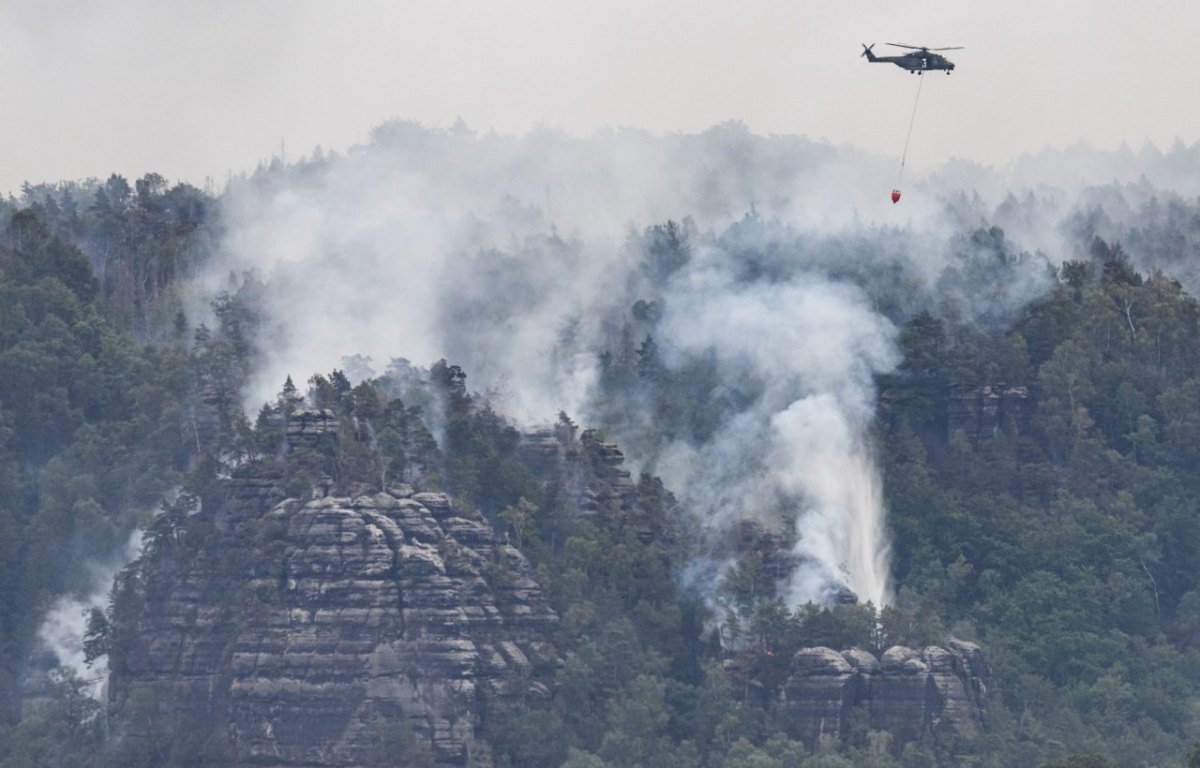 Waldbrand im Nationalpark Sächsische Schweiz