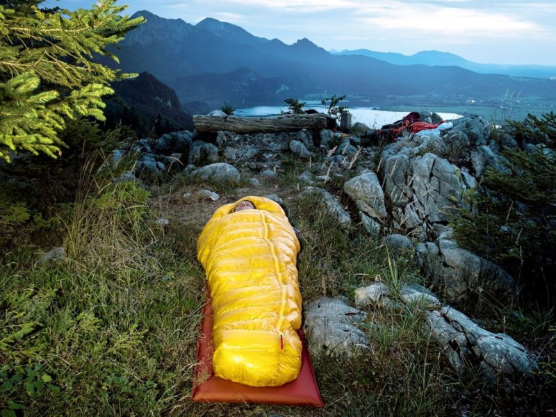 Einfacher Test  Plusterprobe Daunenschlafsack