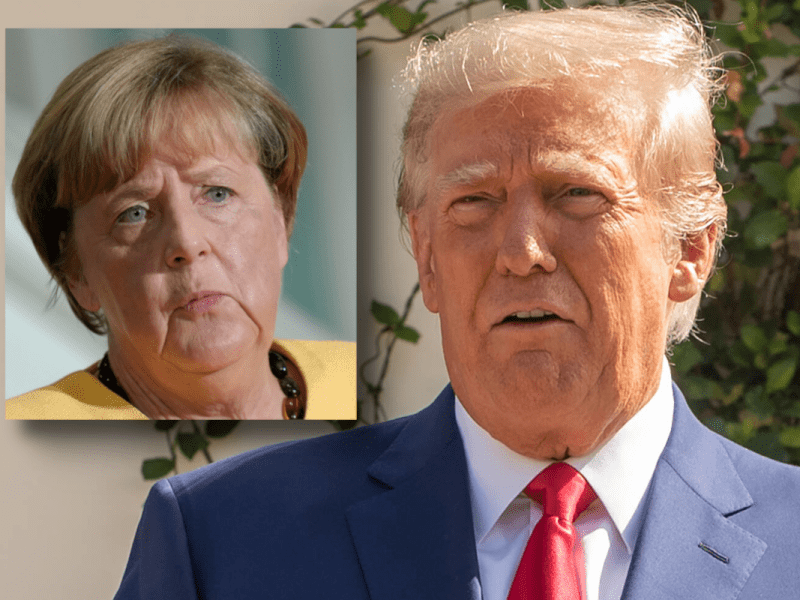 Politische Gegner: Trump und Merkel.