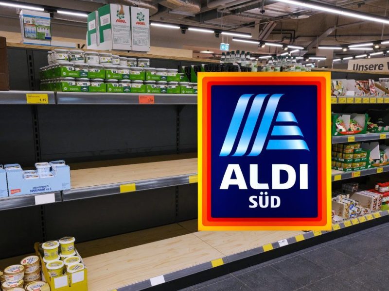 Aldi leeres Regal