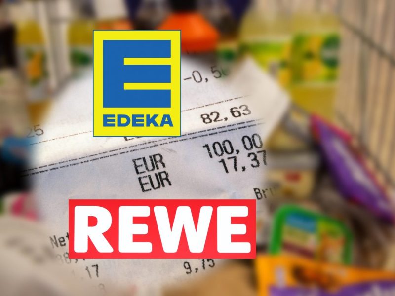 Edeka, Rewe und Co. Produkte im Einkaufskorb