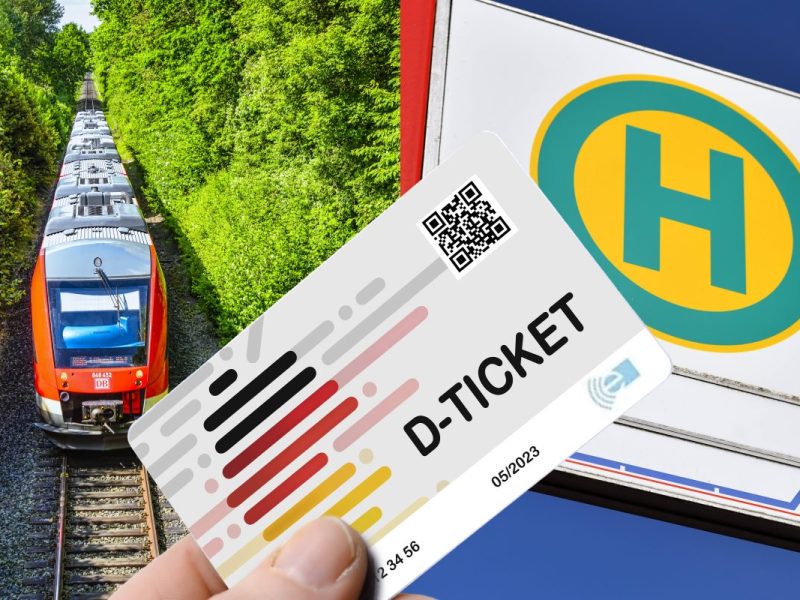 49-Euro-Ticket Haltestelle Zug Symbolbild