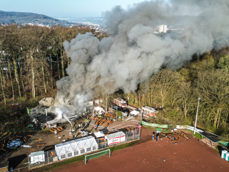 Vereinsheim in Hagen in Flammen