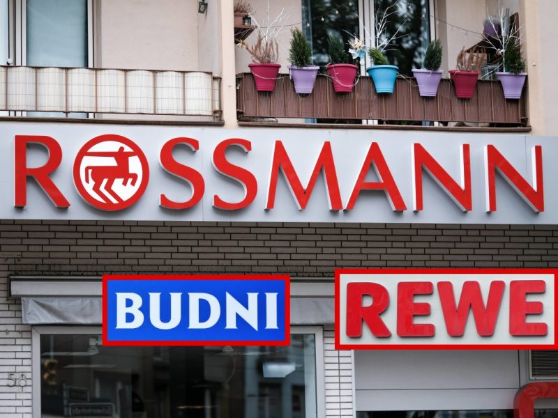 Rossmann, Rewe, Budni & Co. Logos