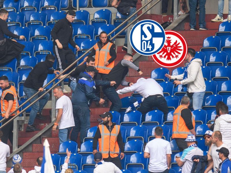 Nach der Partie Schalke 04 - Frankfurt kommt es zu Ausschreitungen.