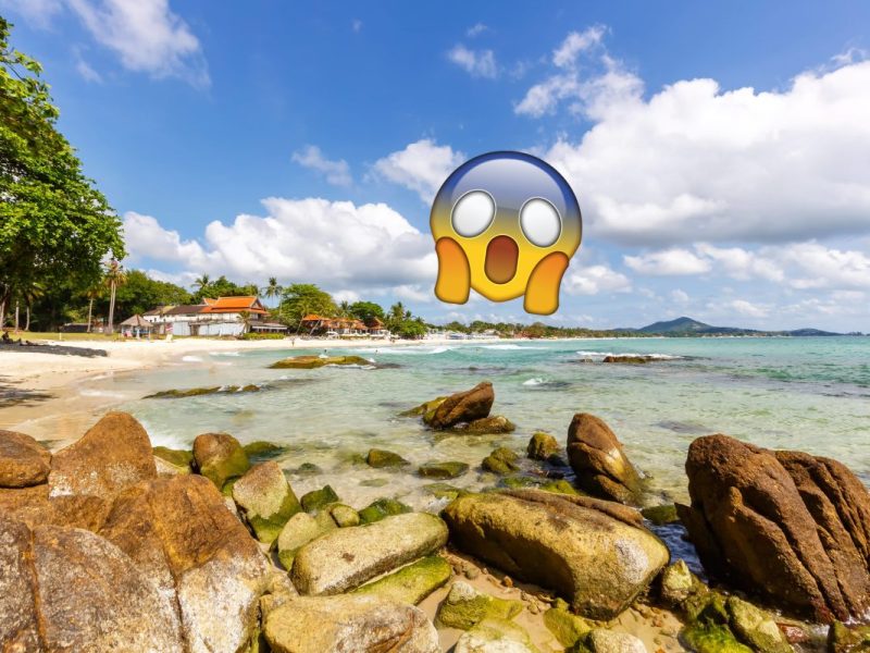 Insel Ko Samui in Thailand, Asien, Sicht auf Strand und Meer