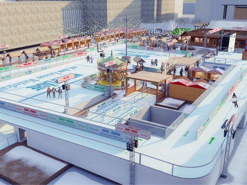 Die Animation zeigt die Eislauf-Fläche auf zwei Ebenen die ab Anfang nächsten Jahres beim 