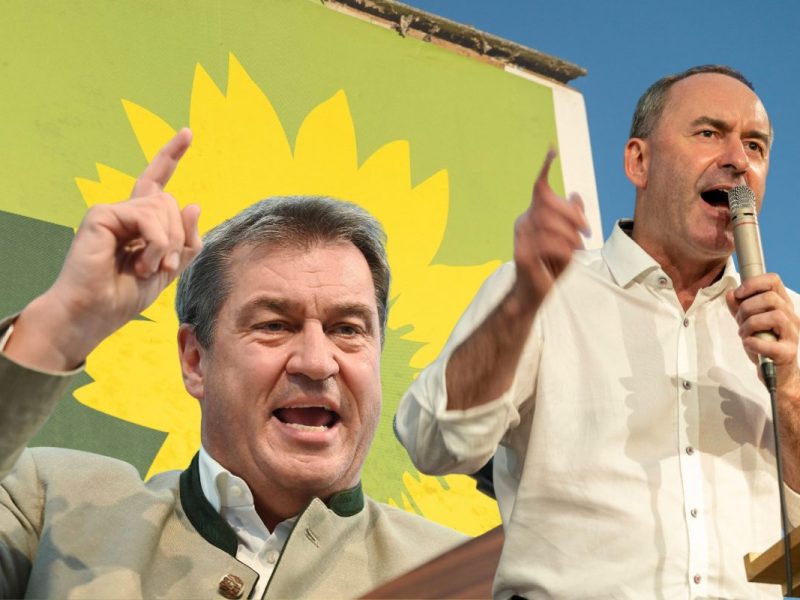Kurz vor der Landtagswahl in Bayern teilen Markus Söder und Hubert Aiwanger noch fleißig gegen die Grünen aus. Reiner Wahlkampf oder gefährlich?