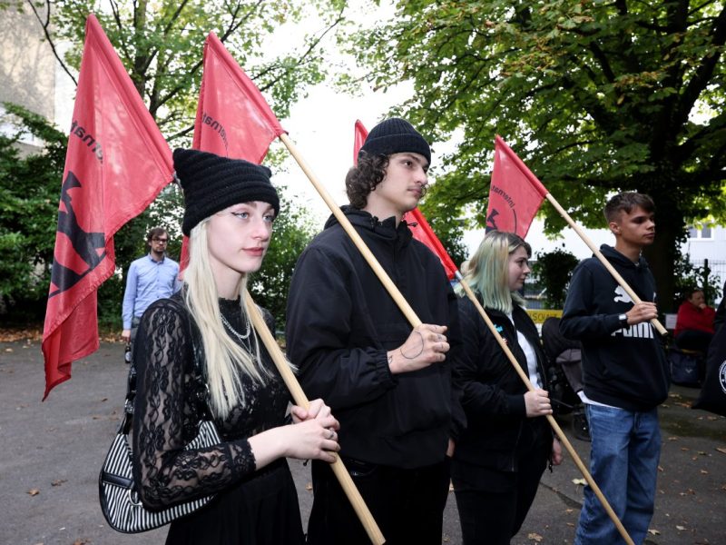 Demonstranten in Essen