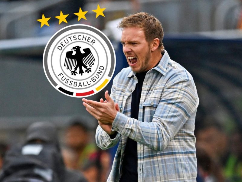 Julian Nagelsmann jubelt über den ersten Erfolg als Nationaltrainer.