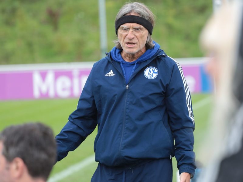 Beim FC Schalke 04 meckert Norbert Elgert.
