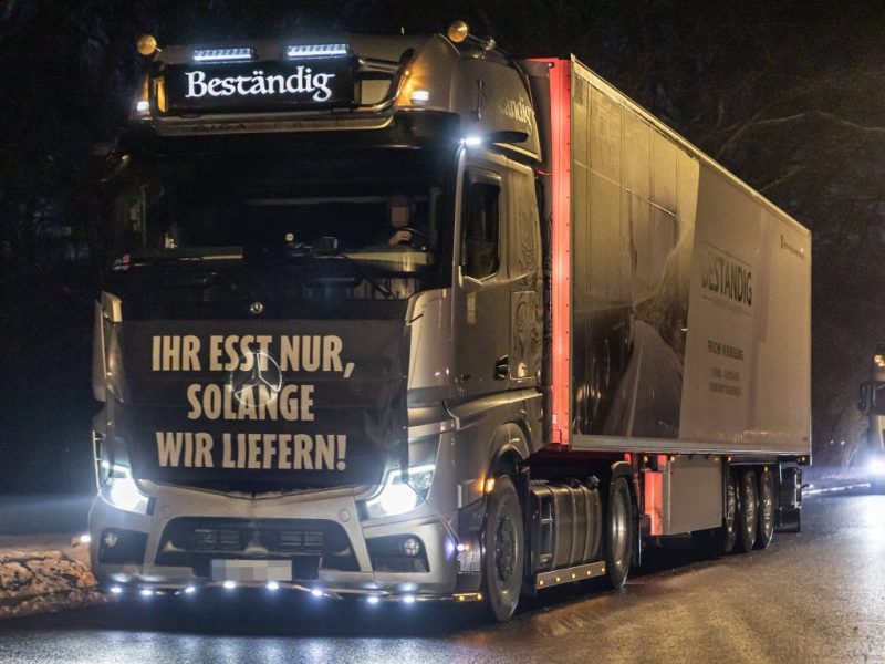 Edeka Lidl Netto Spediteure Protest