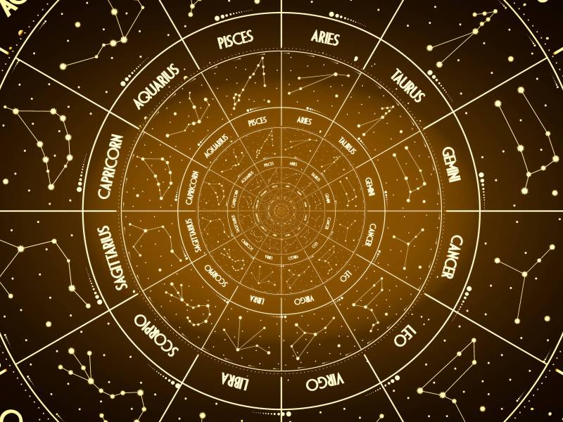 Tierkreiszeichen mit allen Sternzeichen.