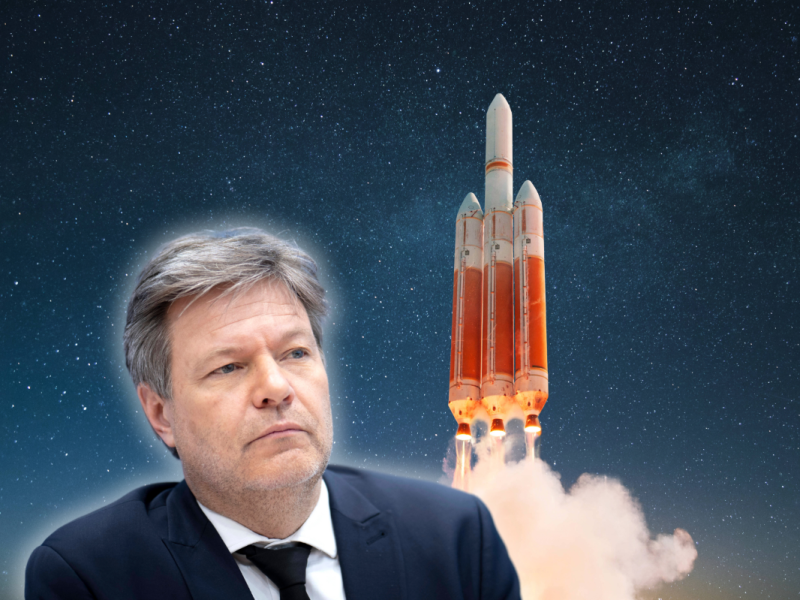 Wirtschaftsminister Robert Habeck will deutsche Astronauten auf den Mond bringen.