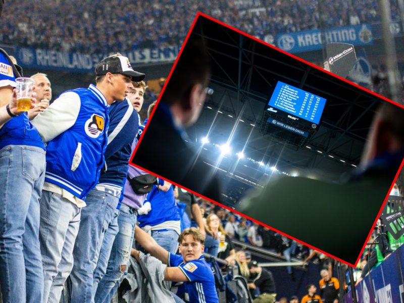 Bei diesem Anblick haben die Fans von Schalke 04 vor St. Pauli ein Lächeln im Gesicht.