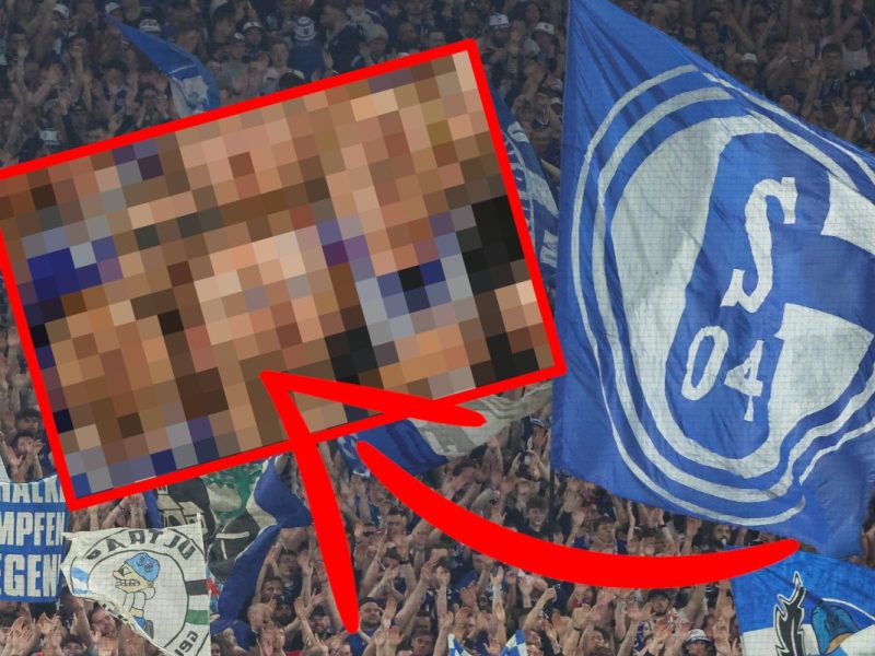 Ehrenbesuch beim FC Schalke 04 auf der Nordtribüne.