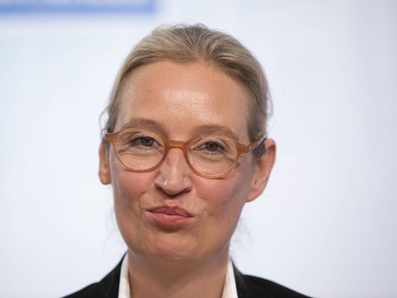 Befremdliches Motiv mit Alice Weidel (AfD).