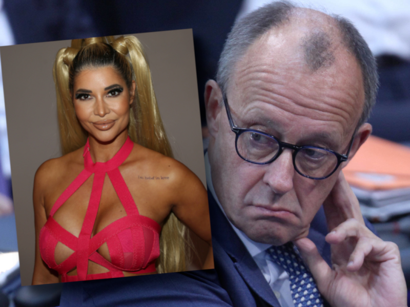 Neue CDU-Mitglied: Micaela Schäfer und Parteichef Merz.