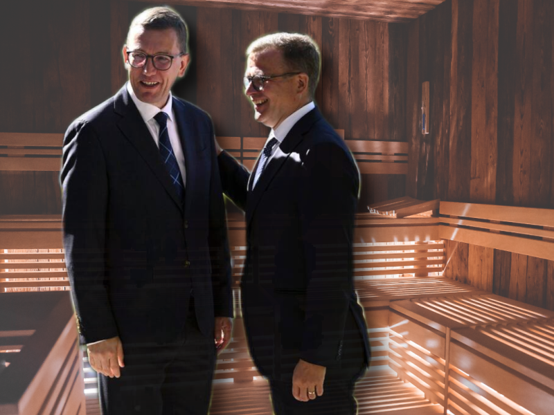 Bereits vor dem offiziellen Beginn des Gipfels kamen die Ministerpräsidenten ins Schwitzen - gemeinsam in der Sauna.