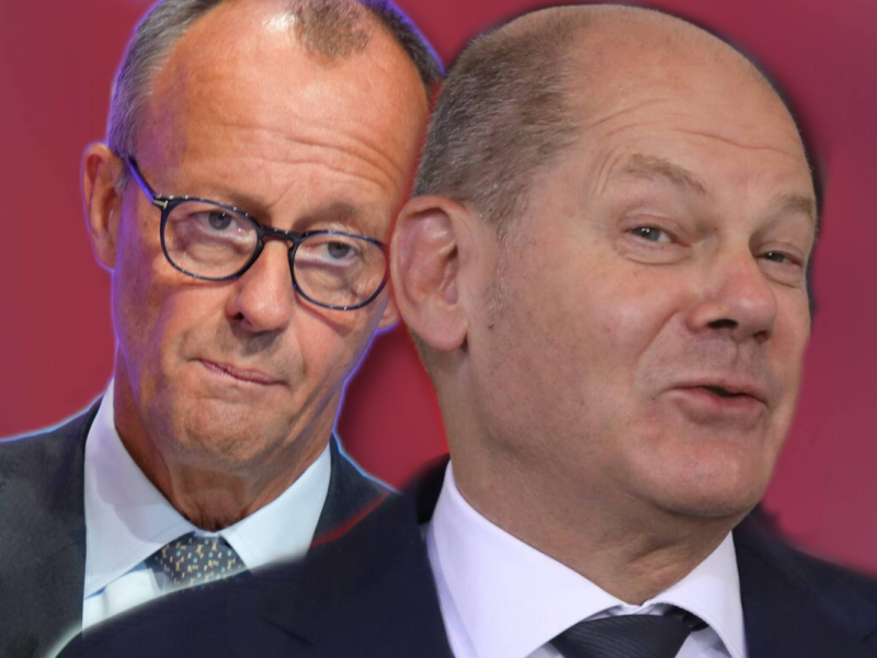 Merz und Kanzler Scholz