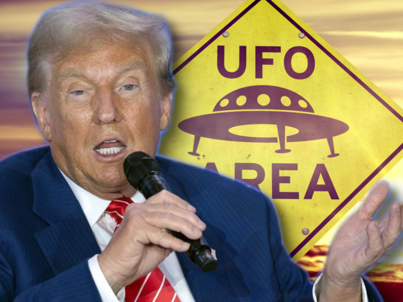 Donald Trump mit einem Ufo-Wahlversprechen.