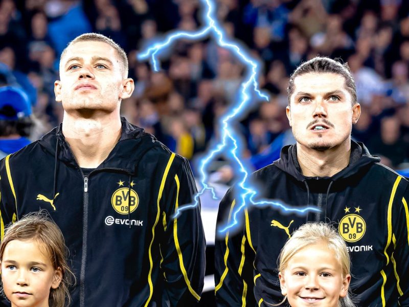 Borussia Dortmund: Zwei Spieler streiten sich.