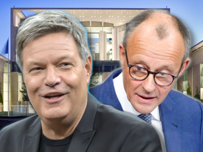 Umfrage: Das Rennen zwischen Robert Habeck und Friedrich Merz wird knapper.