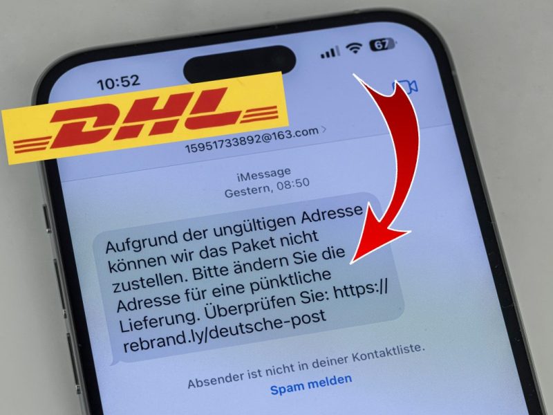dhl phishing sms
