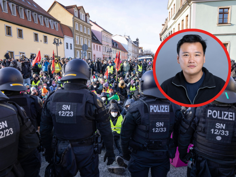 Linken-Politiker am Rande des AfD-Parteitags verletzt.